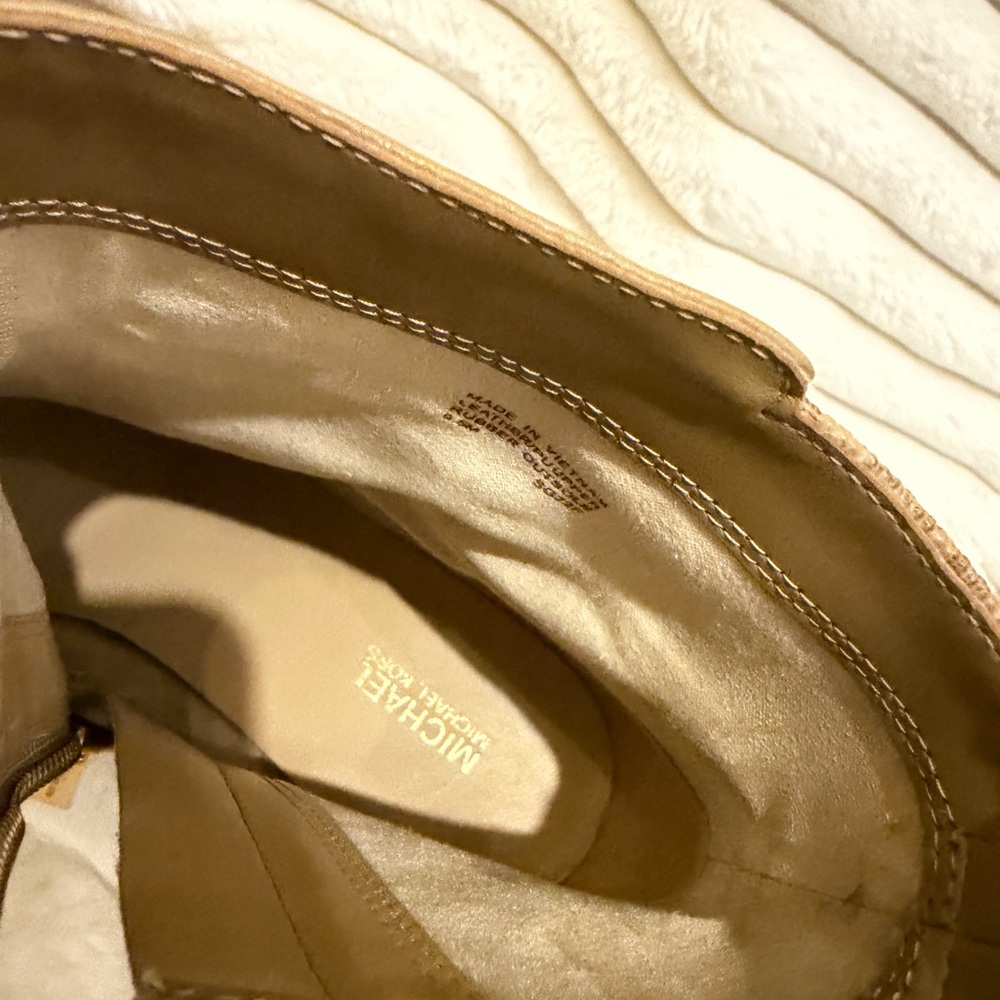 Michael Kors Tan MK Logo Strap Ankle Booties - Picture 8 of 12